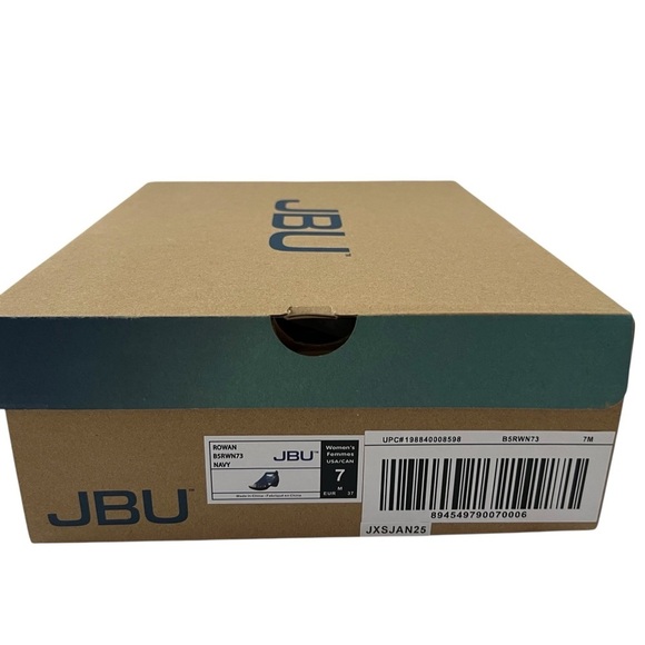 JBU Rowan Wedge Sandal Navy Blue With A Caged Upper Size 7 New In Box - Picture 7 of 8